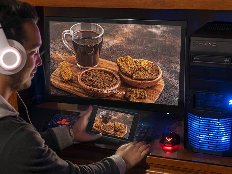 Chaga Mushroom Quantum Resonance App on tablet and desktop