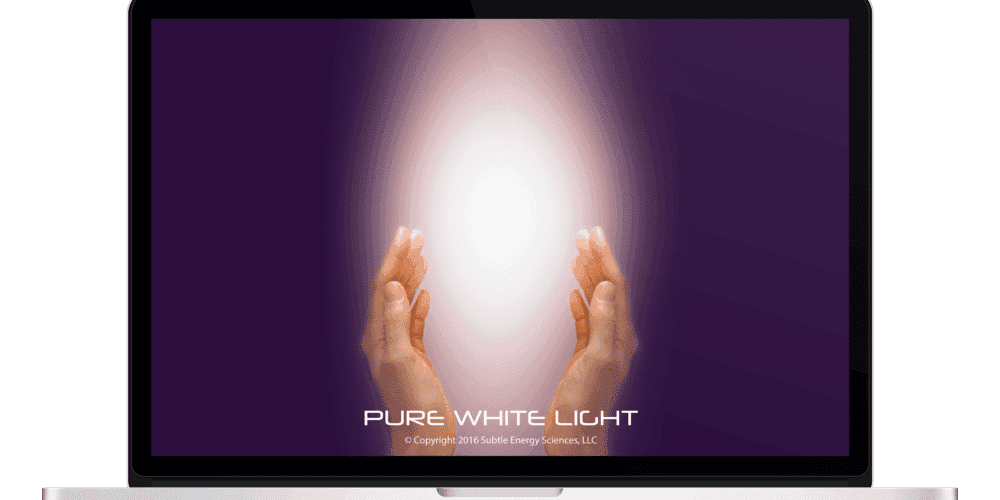 Pure White Light running on a laptop