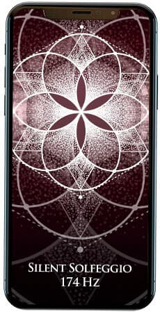 174 Hz Silent Solfeggio mandala on iPhone