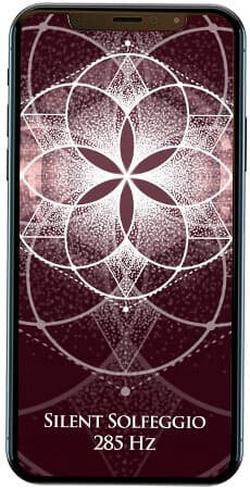285 Hz Silent Solfeggio mandala on iPhone