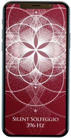 396 Hz Silent Solfeggio mandala on iPhone