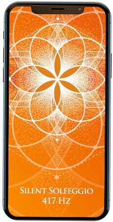 417 Hz Silent Solfeggio mandala on iPhone