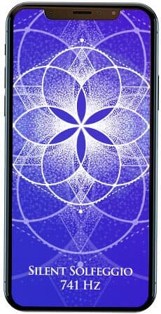 741 Hz Silent Solfeggio mandala on iPhone
