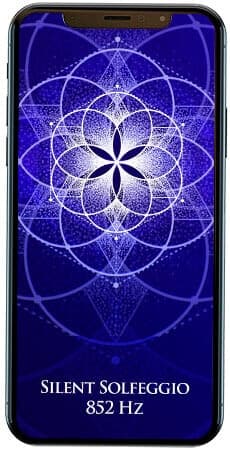 852 Hz Silent Solfeggio mandala on iPhone