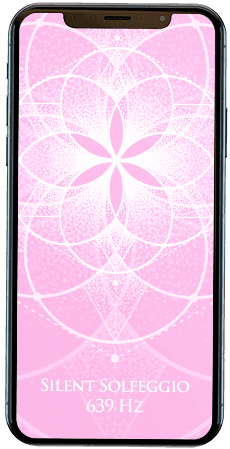 639 Hz Silent Solfeggio mandala on iPhone